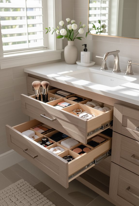 custom divided vanity drawers