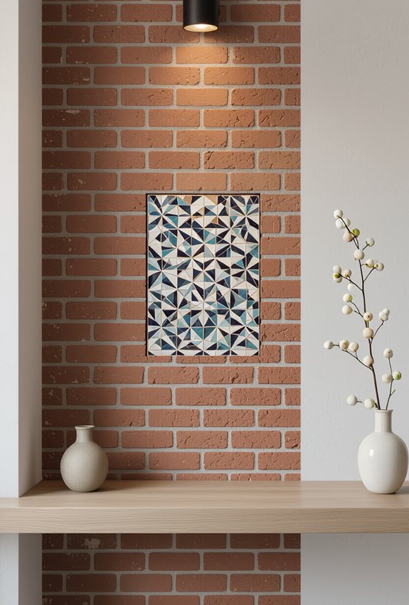 custom geometric brick mosaic