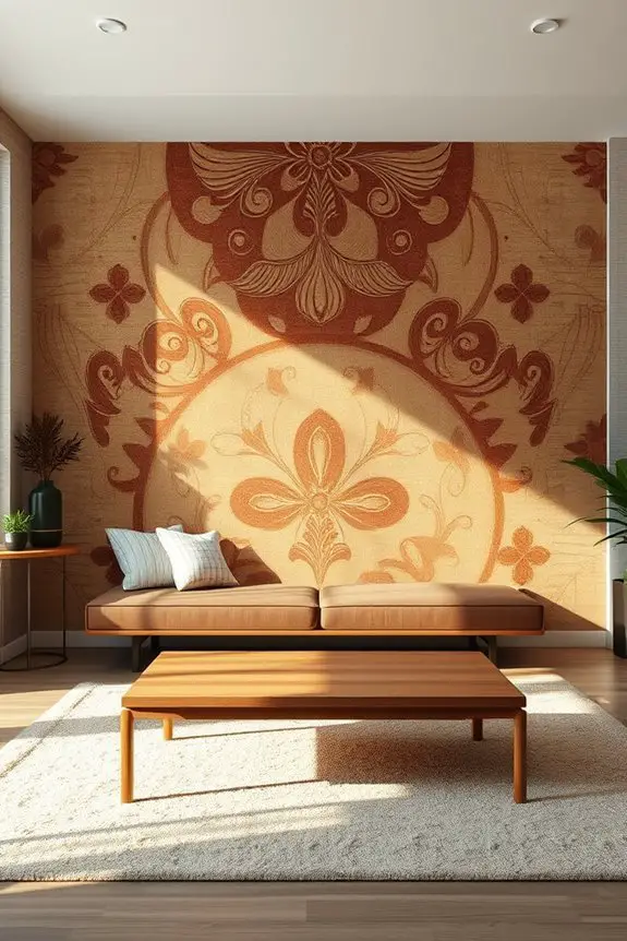 custom hand painted brown murals