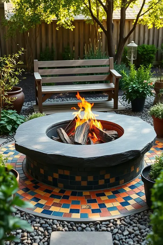 custom mosaic fire pit