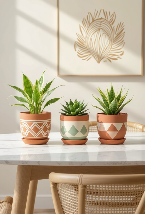 custom painted terracotta planters