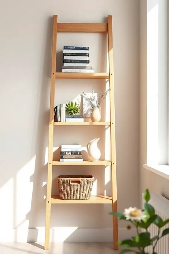 customizable diy ladder bookshelf