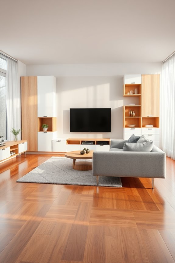 customizable floating tv stand