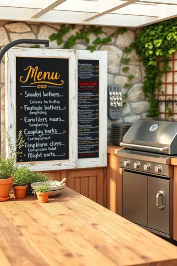 customizable outdoor chalkboard menu