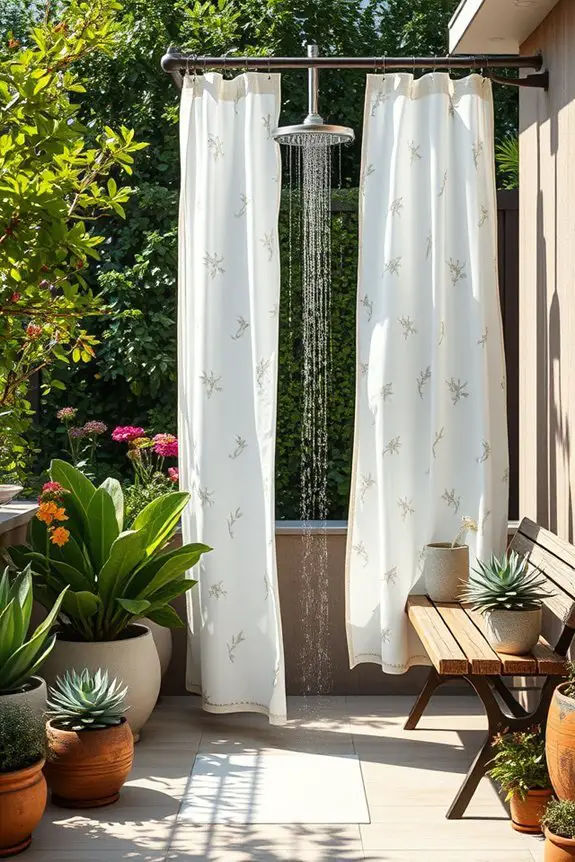 customizable outdoor shower curtains