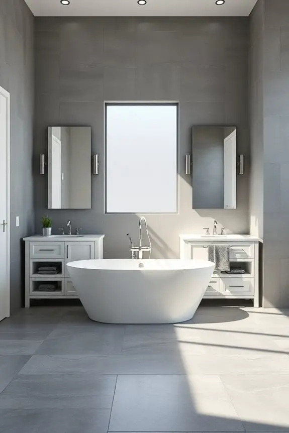 customized grey bathroom design
