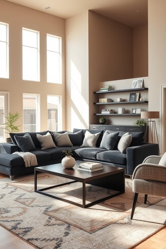 dark accents open concept