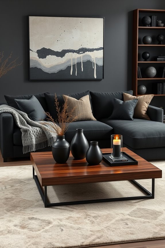 dark accessories enhance sophistication