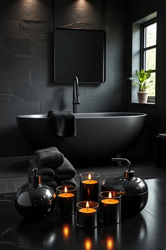 dark bathroom accessory ideas