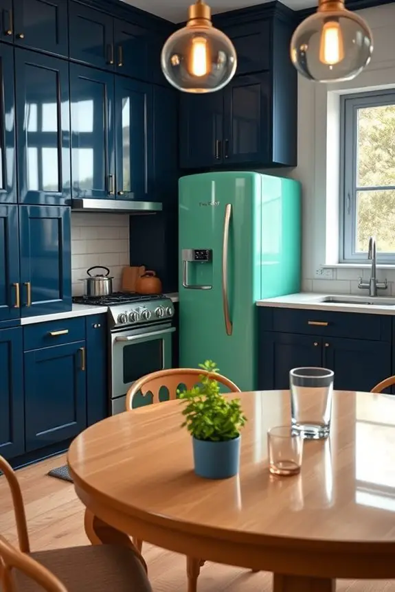 dark blue retro kitchen