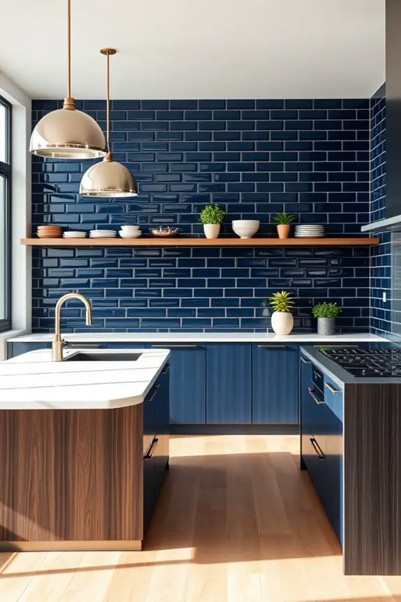 dark blue tile elegance