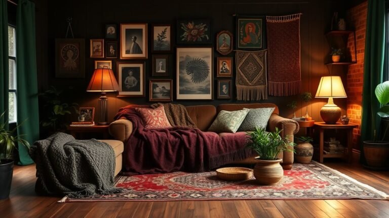 dark boho living room ideas