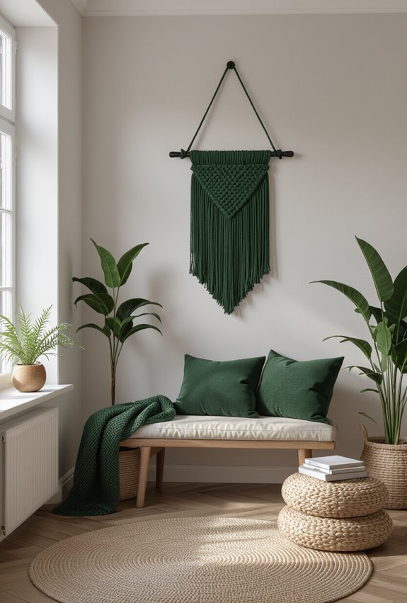 dark botanical macram display