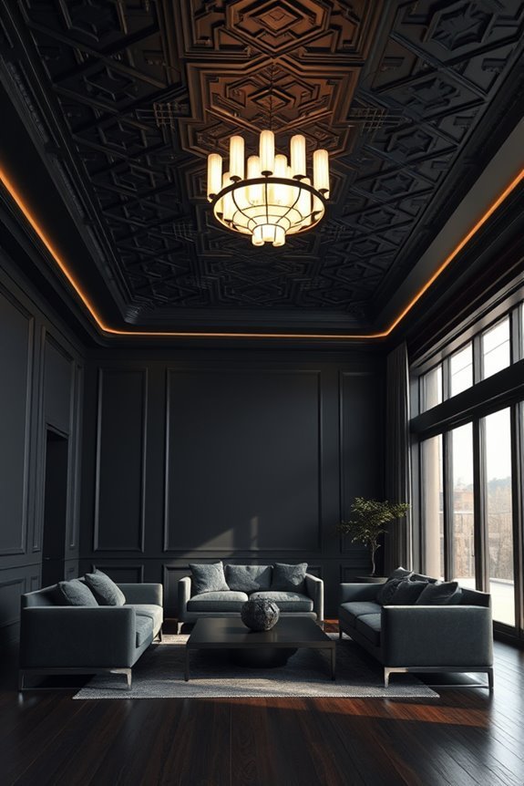 dark ceiling design elegance