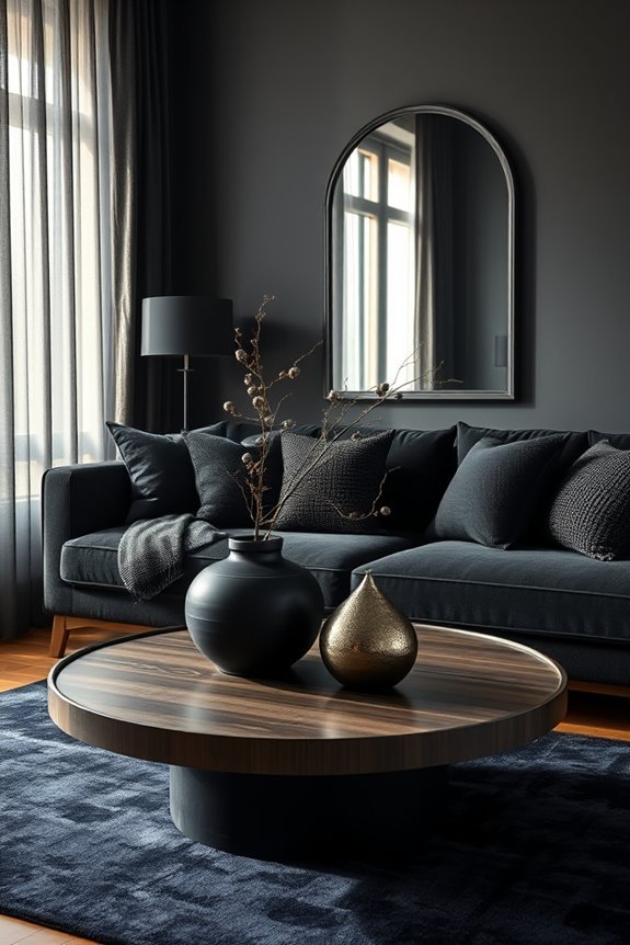 dark decorative accessories enhance aesthetics