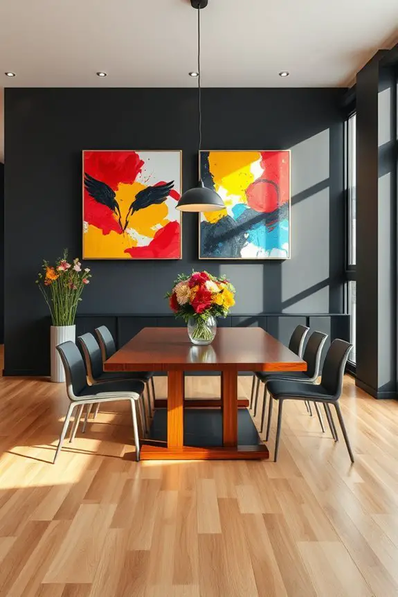 dark gray vibrant art