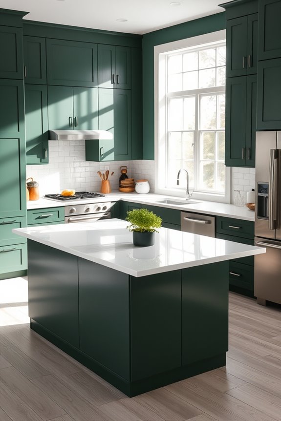 dark green and white elegance