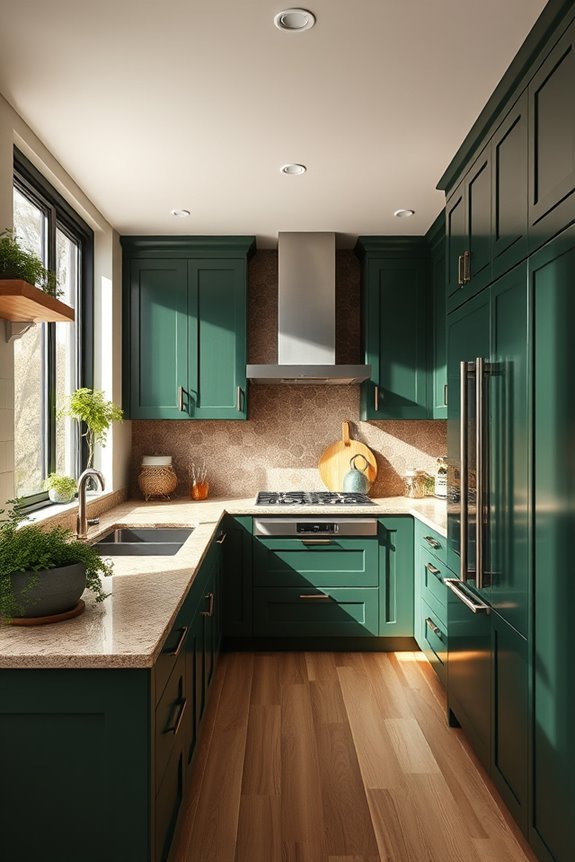 dark green earthy kitchen