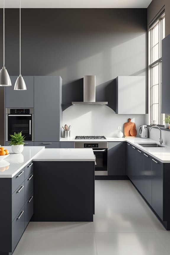 dark grey accent walls