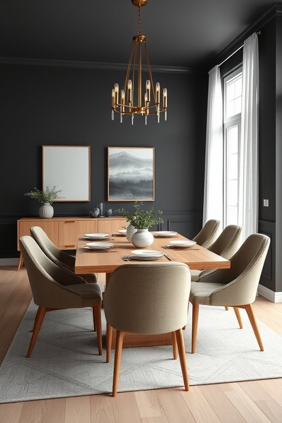 dark grey light wood elegance