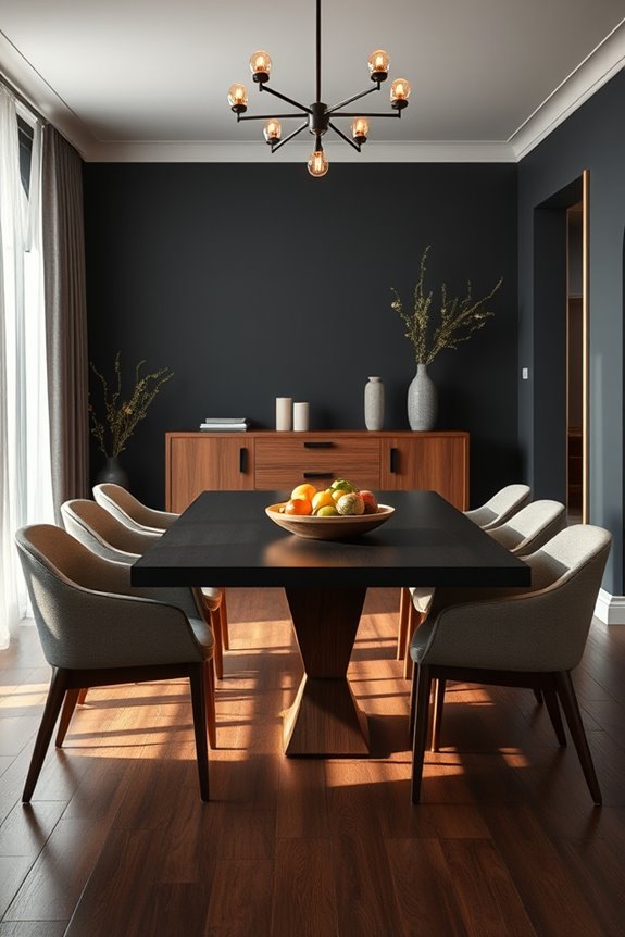 dark grey wood contrast