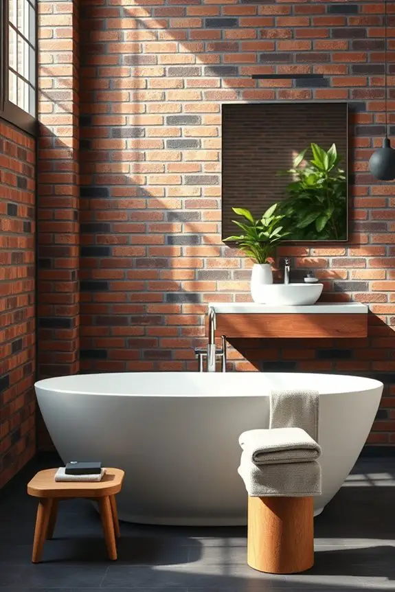 dark grout enhances brick