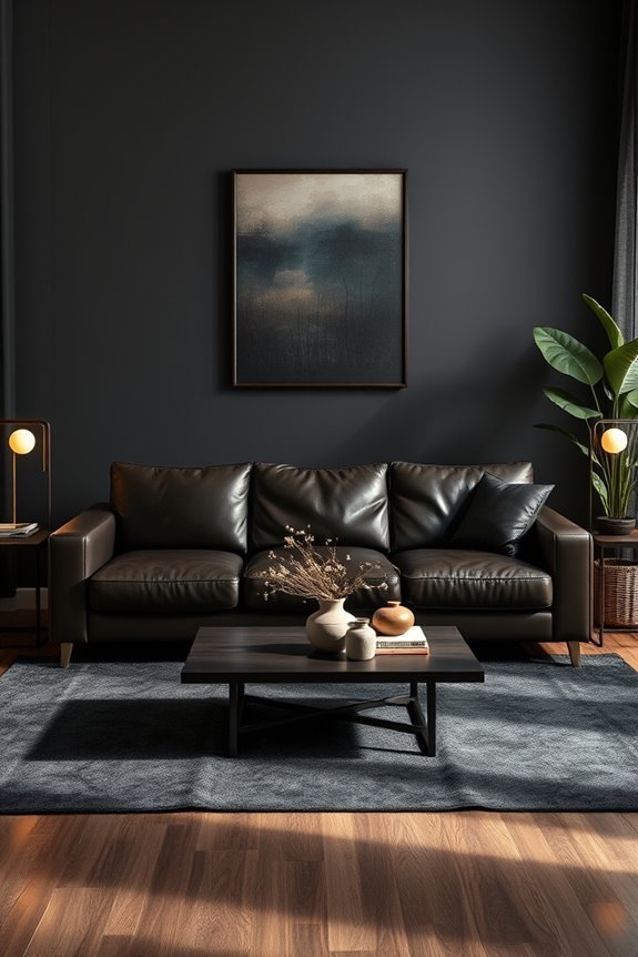 dark leather seating elegance