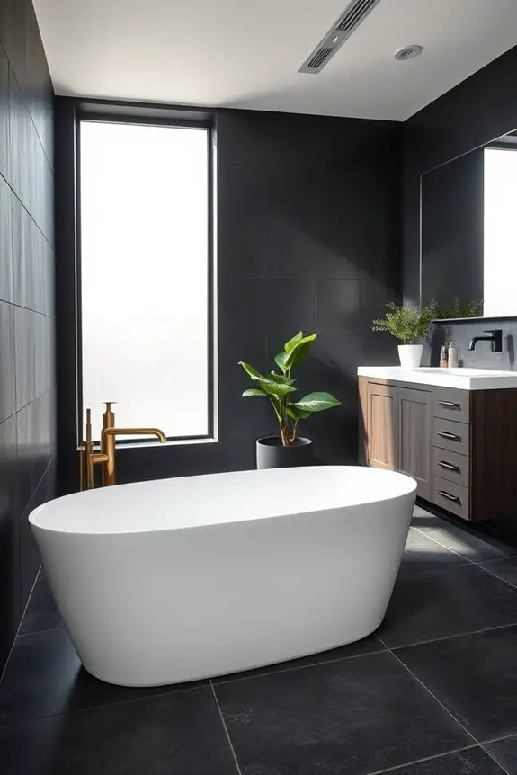 dark matte bathroom elegance