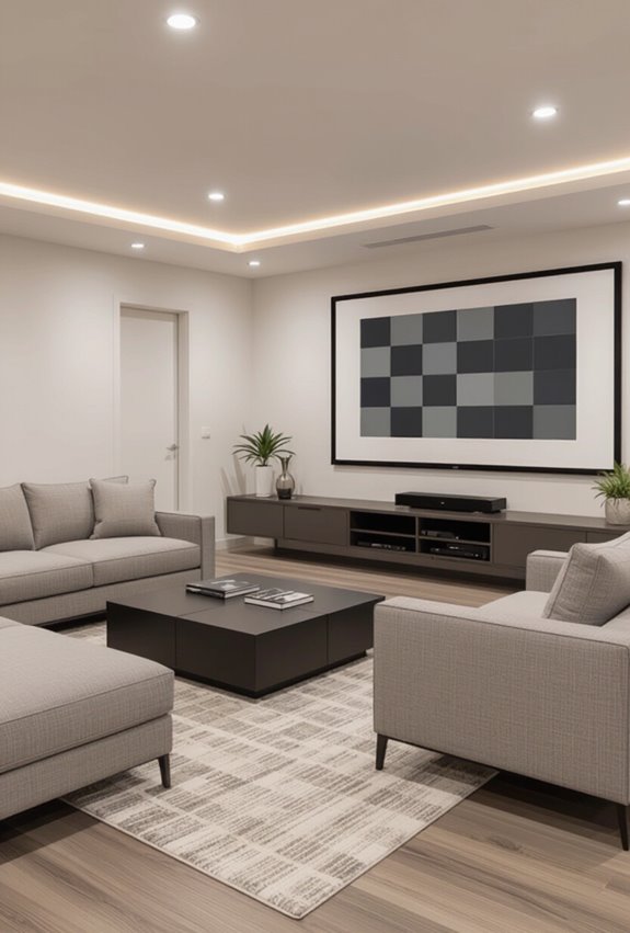 dark matte walls neutral trims