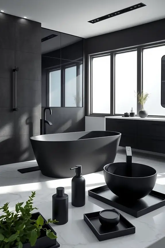 dark metal bath accessories