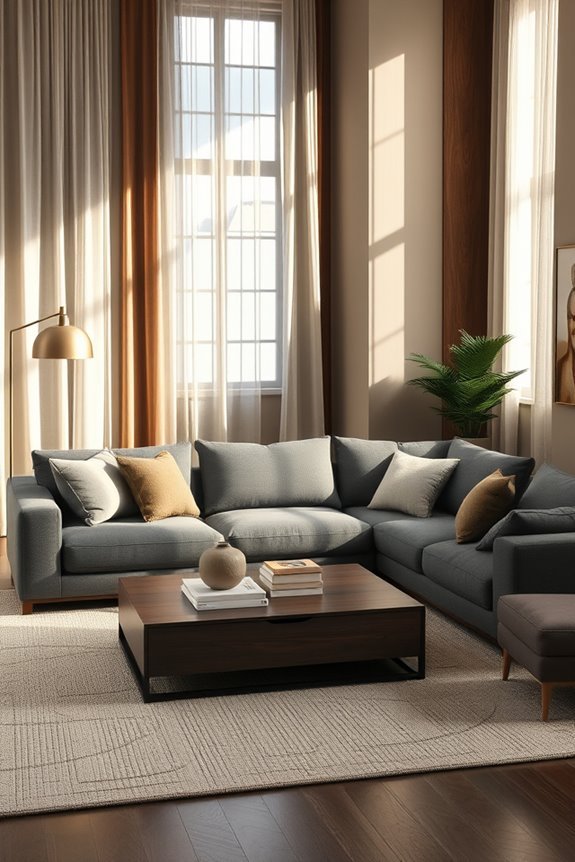 dark neutrals with jewel tones