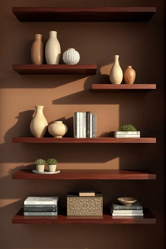 dark shelves elegant contrast