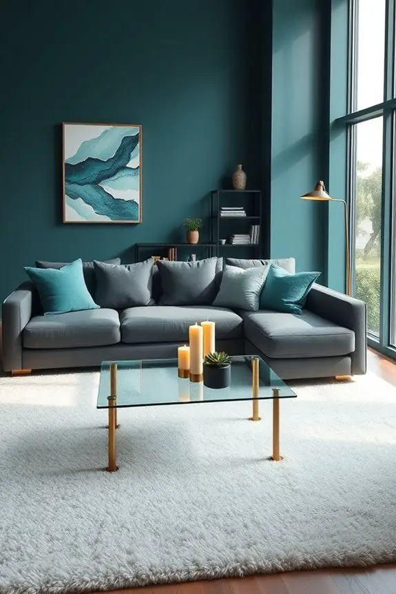 dark teal living room tranquility