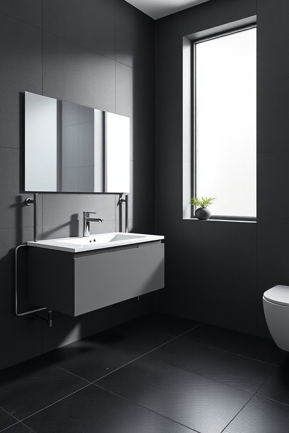 dark textured wall panels