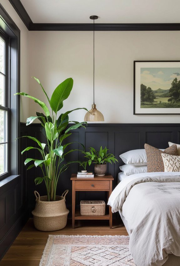 dark trim vibrant plants