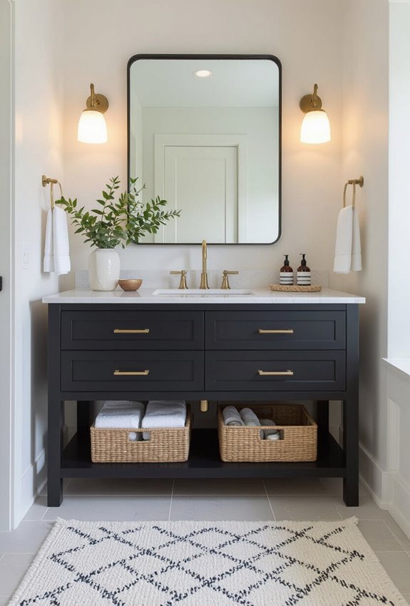 dark vanity light walls