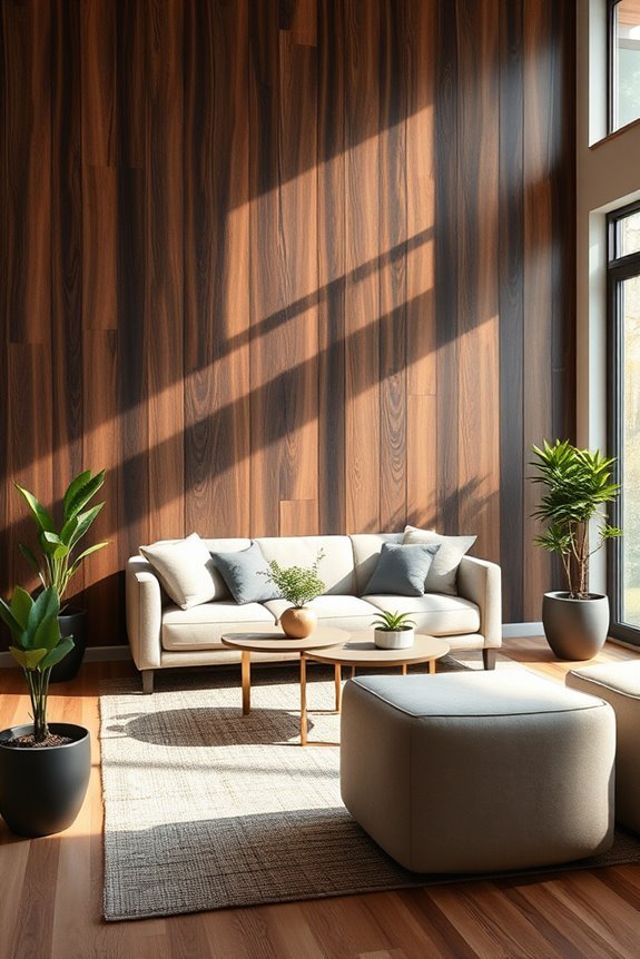 dark wood accent walls