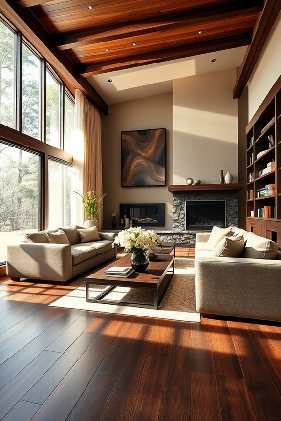 dark wood enhances natural light
