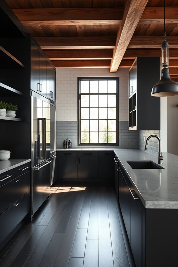 dark wood kitchen accents