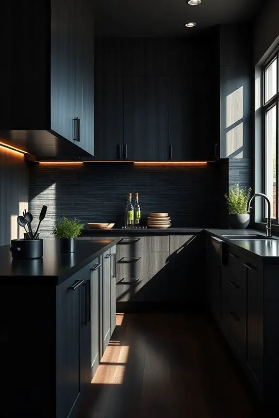 dark wood kitchen accents