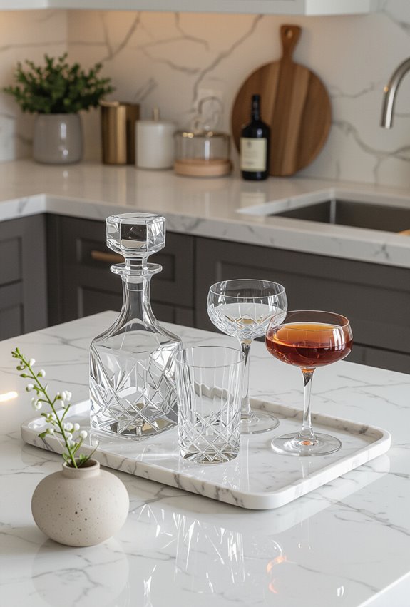 decanter centered compact glass vignette
