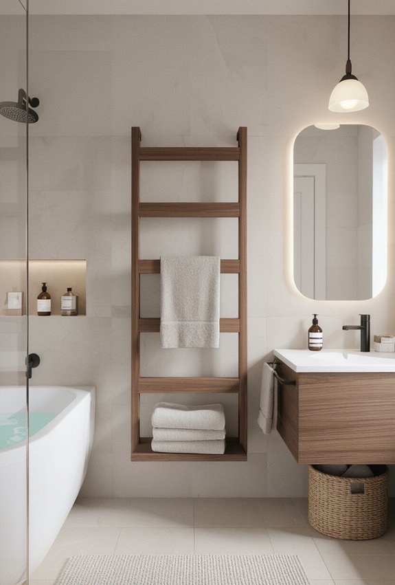 decorative functional floating towel racks