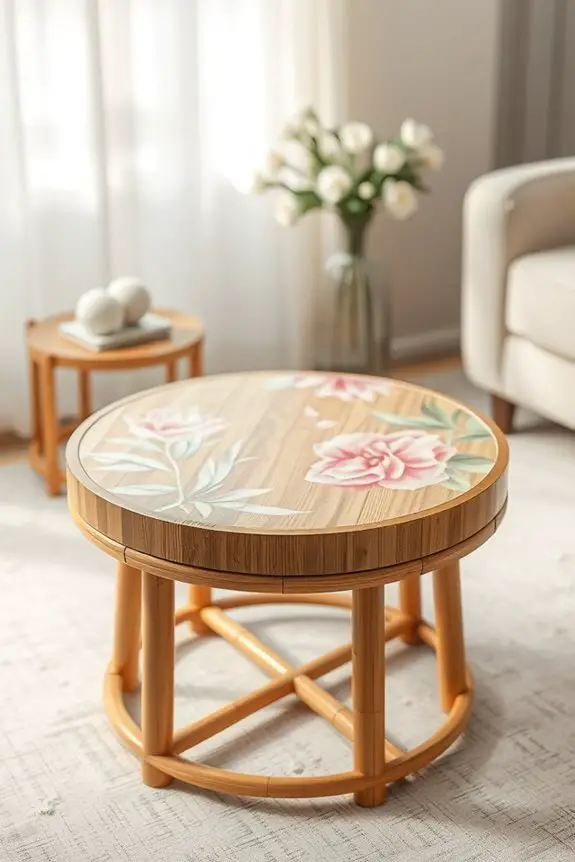 decoupage bamboo furniture makeover