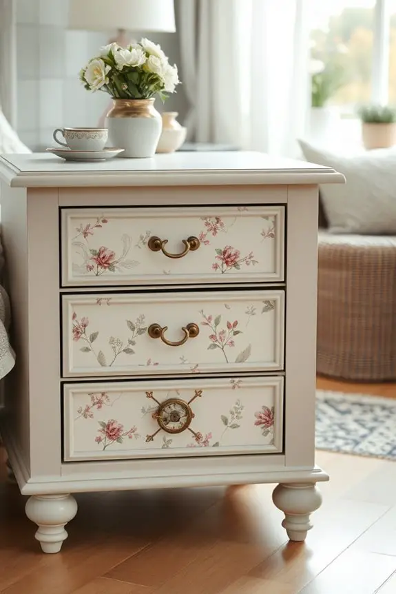 decoupage nightstand transformation project