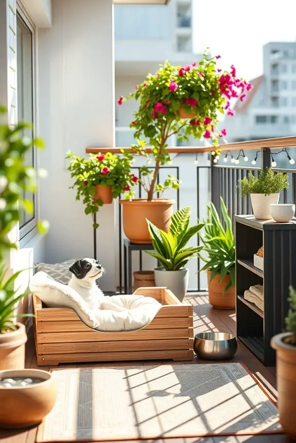 dedicated pet balcony space