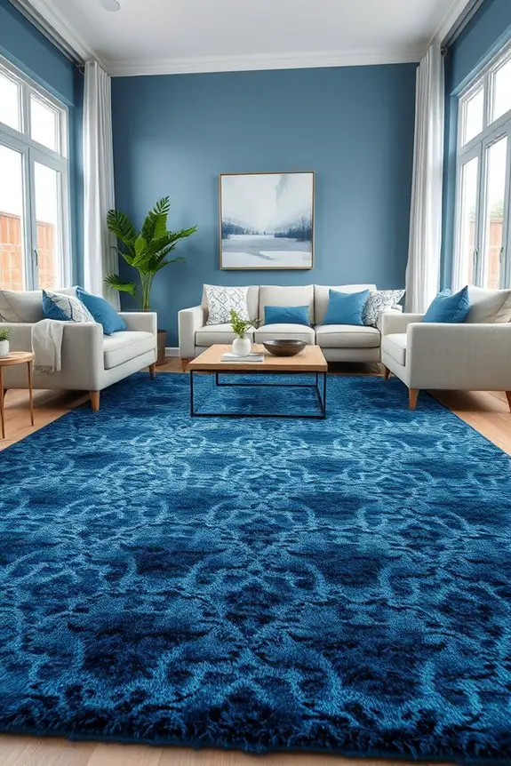 deep blue rug elegance