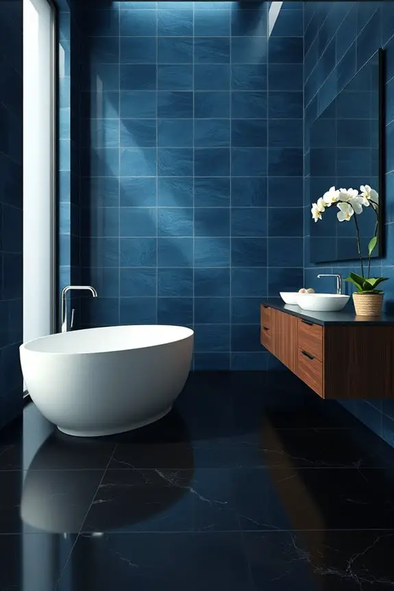 deep blue tile elegance