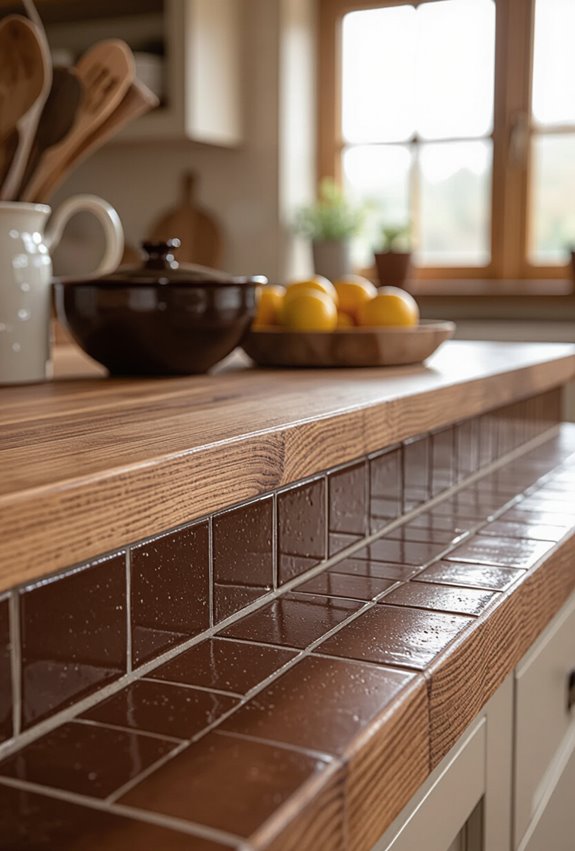 deep chocolate tile edging