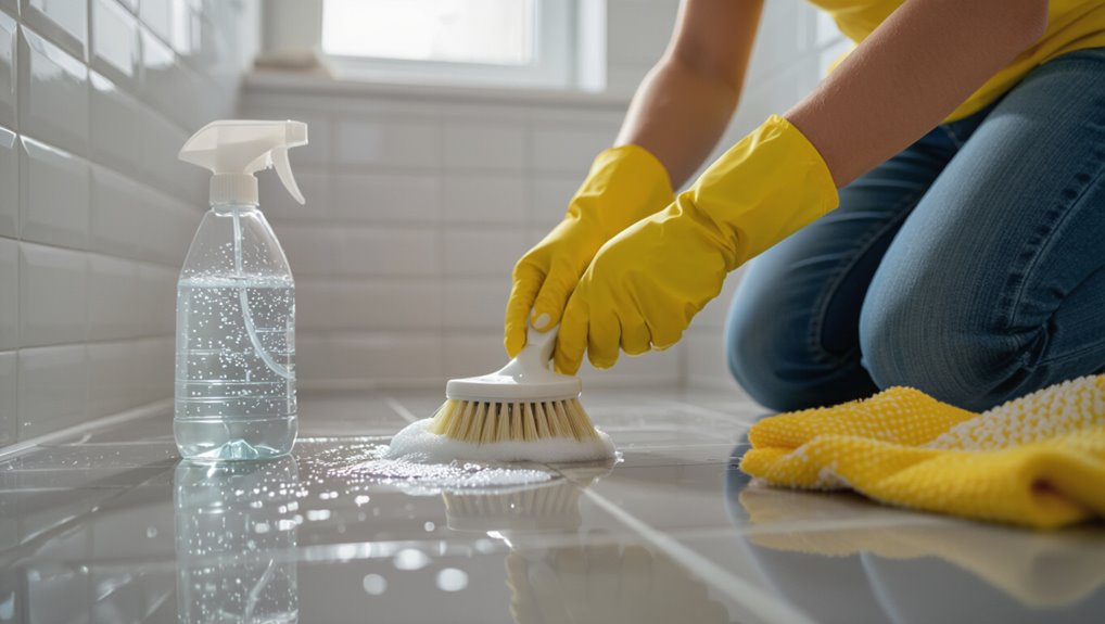 deep clean bathroom tiles