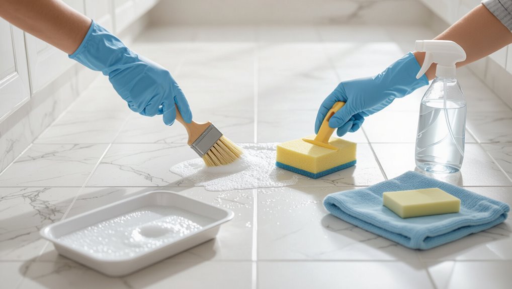 deep clean grout and tiles